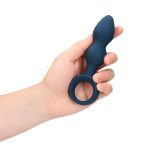 Anal dildó fogógyűrűvel - LOVELINE- közepes (kék)