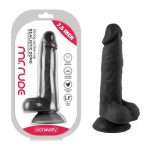 Tapadókorongos Élethű Dildó - Mr. Rude - Fekete (19cm) 
