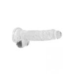 Élethű Dildó - REALROCK -Víztiszta (19cm) 