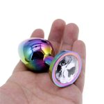 Gyémánt köves Fém Anál Dugó Butt Plug szivárvány 